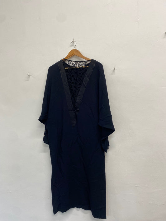 Fabulous Viola Dress UK 14 Black Broderie midi vintage LJ446