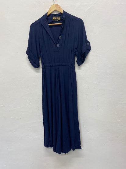 Fabulous vintage Lee Bender at Bus Stop classic fit & Flare Dress Uk8 Navy Blue BT00