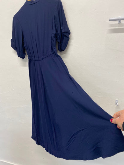 Fabulous vintage Lee Bender at Bus Stop classic fit & Flare Dress Uk8 Navy Blue BT00