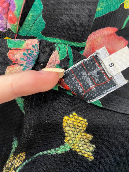 Fabulous Emanuel ungaro Dress UK 10 Floral peplum 1980s retro LJ446