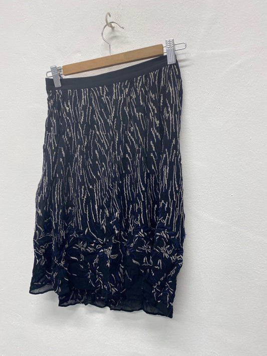 Fabulous All Saints Philomena Sidney mini Skirt UK10 Black Embroidered boho LJ446