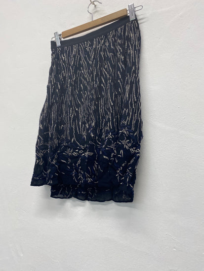 Fabulous All Saints Philomena Sidney mini Skirt UK10 Black Embroidered boho LJ446