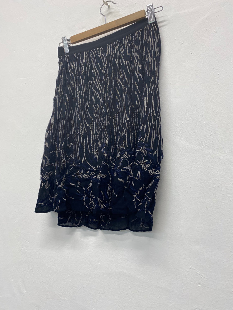 Fabulous All Saints Philomena Sidney mini Skirt UK10 Black Embroidered boho LJ446