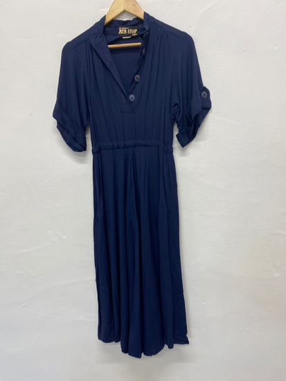 Fabulous vintage Lee Bender at Bus Stop classic fit & Flare Dress Uk8 Navy Blue BT00