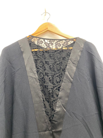 Fabulous Viola Dress UK 14 Black Broderie midi vintage LJ446