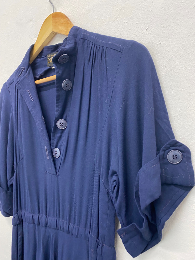 Fabulous vintage Lee Bender at Bus Stop classic fit & Flare Dress Uk8 Navy Blue BT00