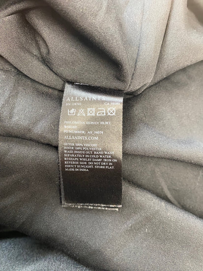 Fabulous All Saints Philomena Sidney mini Skirt UK10 Black Embroidered boho LJ446