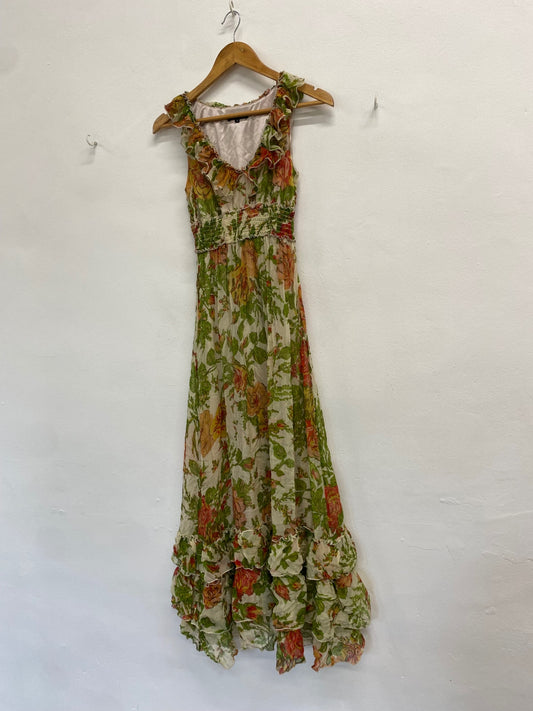Fabulous Traffic People Dress UK S Multicolor floral silk LB244