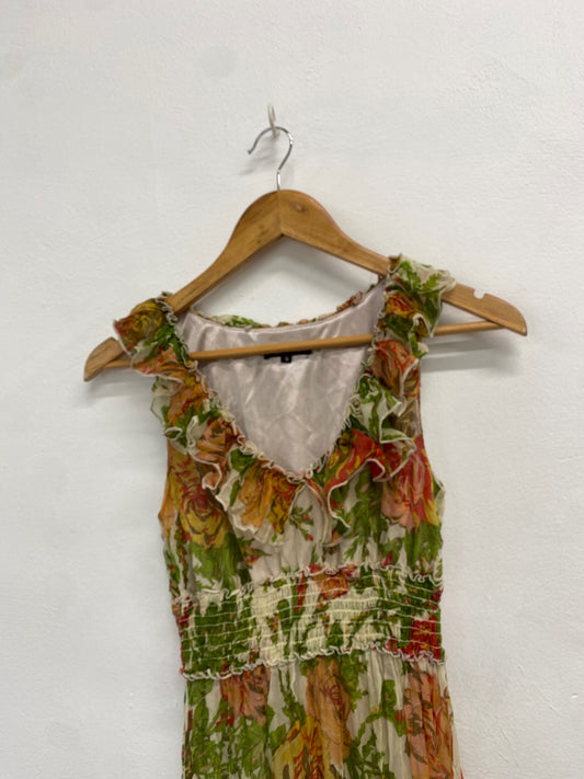 Fabulous Traffic People Dress UK S Multicolor floral silk LB244
