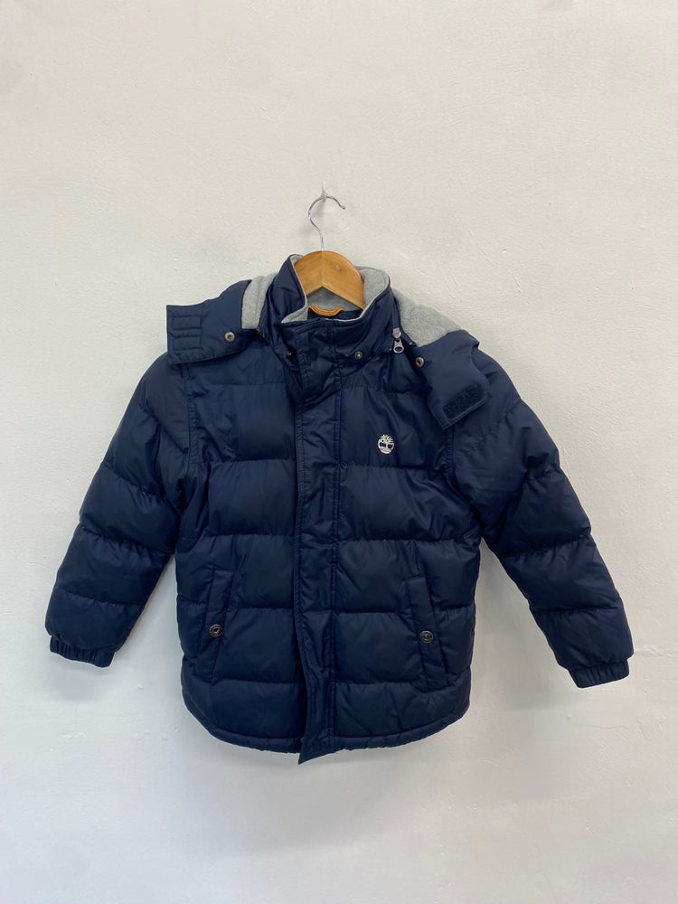 Fabulous Timberland Puffer Jacket Age 8 Navy Blue TM447 