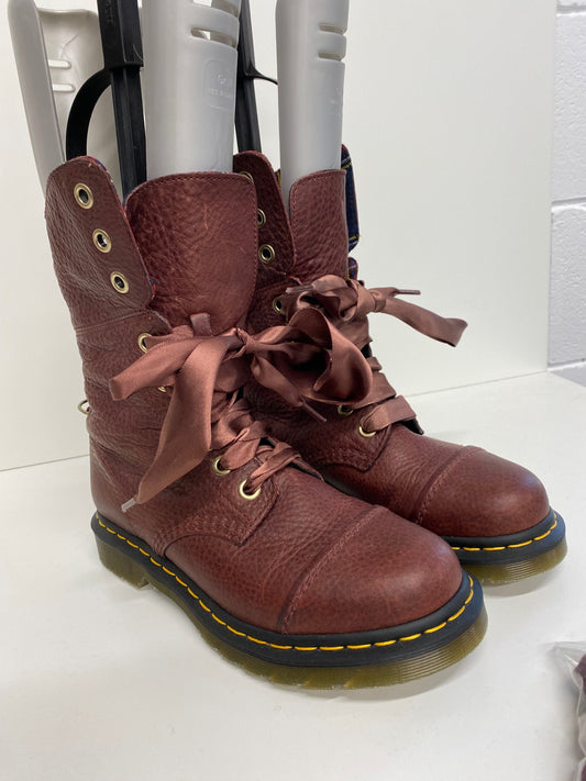 Fabulous Dr Martens AiMilitia blood brown Boots UK6.5 ribbon stunning LJ446