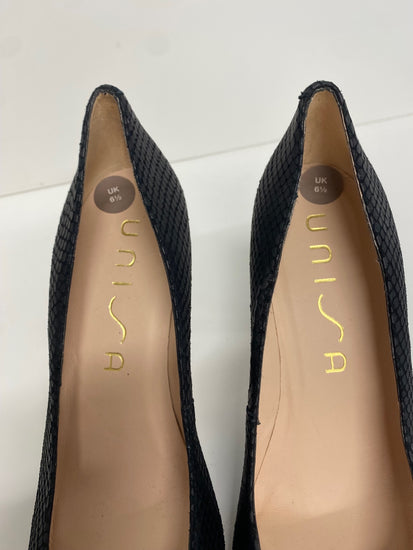 Fabulous Unisa Heels Uk 6.5 Black croc pointed toe office MW001