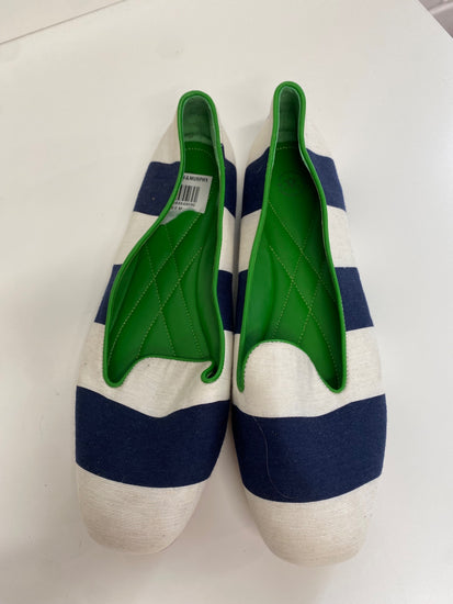 Fabulous Johnston & Murphy Ballet Flats UK 7 Navy Blue and White MW001