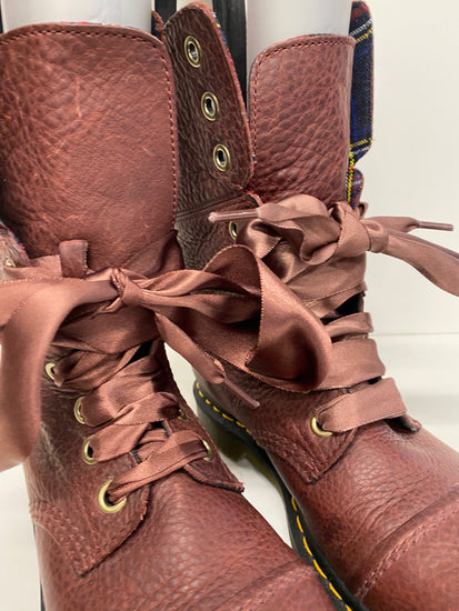 Fabulous Dr Martens AiMilitia blood brown Boots UK6.5 ribbon stunning LJ446
