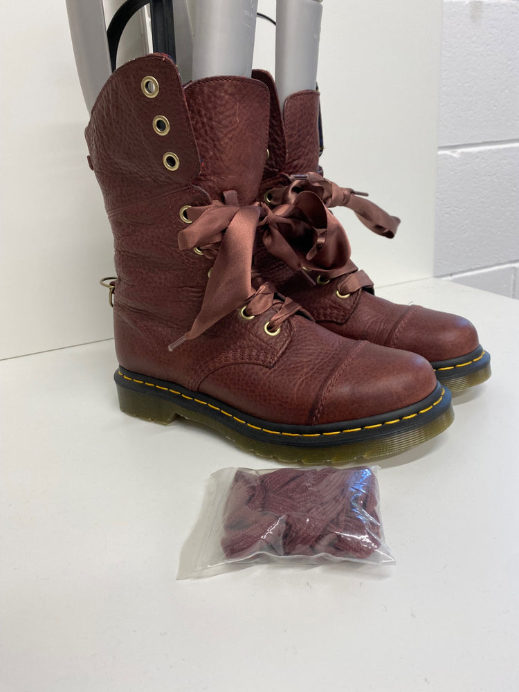 Fabulous Dr Martens AiMilitia blood brown Boots UK6.5 ribbon stunning LJ446