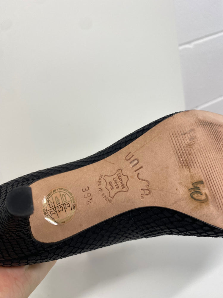 Fabulous Unisa Heels Uk 6.5 Black croc pointed toe office MW001