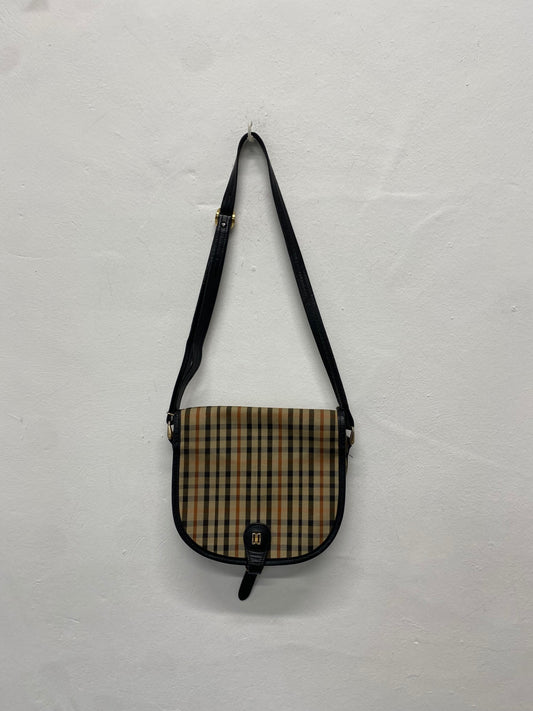 Fabulous Daks London Shoulder Bag One size Beige checked leather PM002