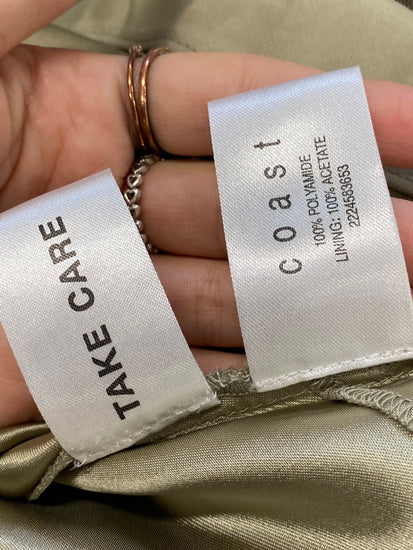 Fabulous Coast y2k Dress Uk 10 Olive Green vintage beaded over layer TM447