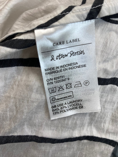 Fabulous & Other Stories Dress UK M Grey black swirl VW001