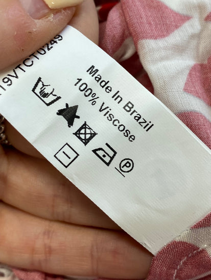 Fabulous Adriana Degrees Pool cover dress halter neck UK M Red kiss pattern LG005