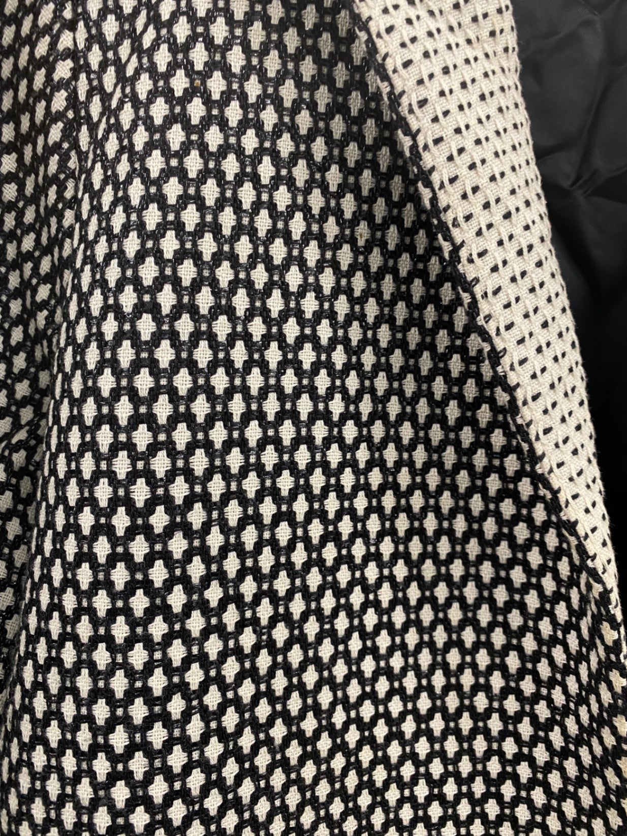 Fabulous Jigsaw Black & Cream Textured Coat UK S CM061