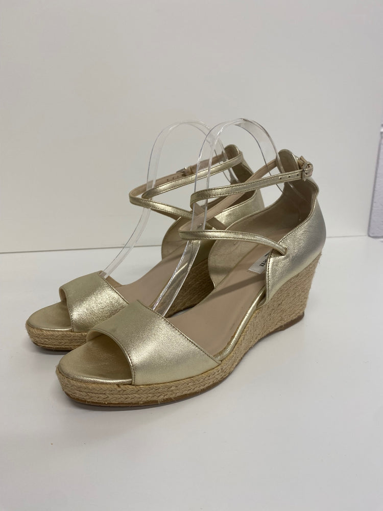 Fabulous Lk bennett Gold sandal espadrille Uk7 Gold ankle strap occasions CM061