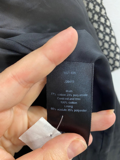 Fabulous Jigsaw Black & Cream Textured Coat UK S CM061