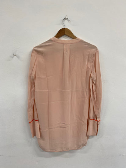 Fabulous WHISTLES Pink Peach Silk Shirt UK10 CM061