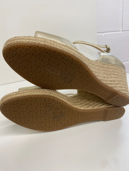 Fabulous Lk bennett Gold sandal espadrille Uk7 Gold ankle strap occasions CM061