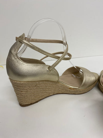 Fabulous Lk bennett Gold sandal espadrille Uk7 Gold ankle strap occasions CM061