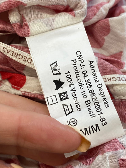 Fabulous Adriana Degrees Pool cover dress halter neck UK M Red kiss pattern LG005