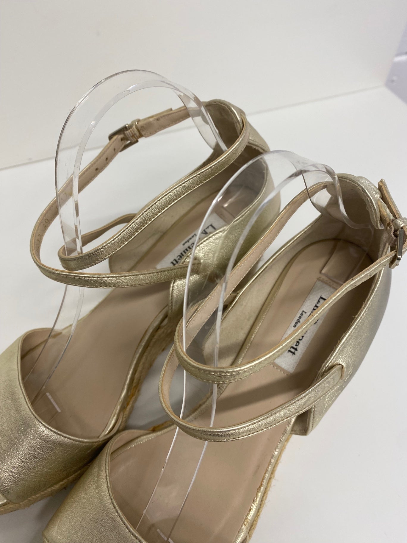 Fabulous Lk bennett Gold sandal espadrille Uk7 Gold ankle strap occasions CM061