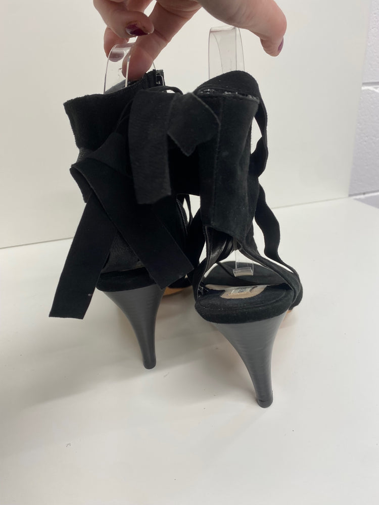 Fabulous Reiss peep toe boho boot Sandals Uk7 Black Strappy captain CM061