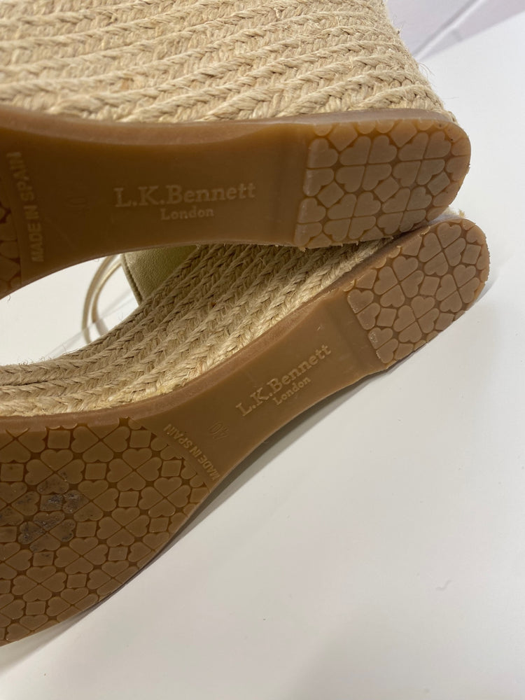 Fabulous Lk bennett Gold sandal espadrille Uk7 Gold ankle strap occasions CM061