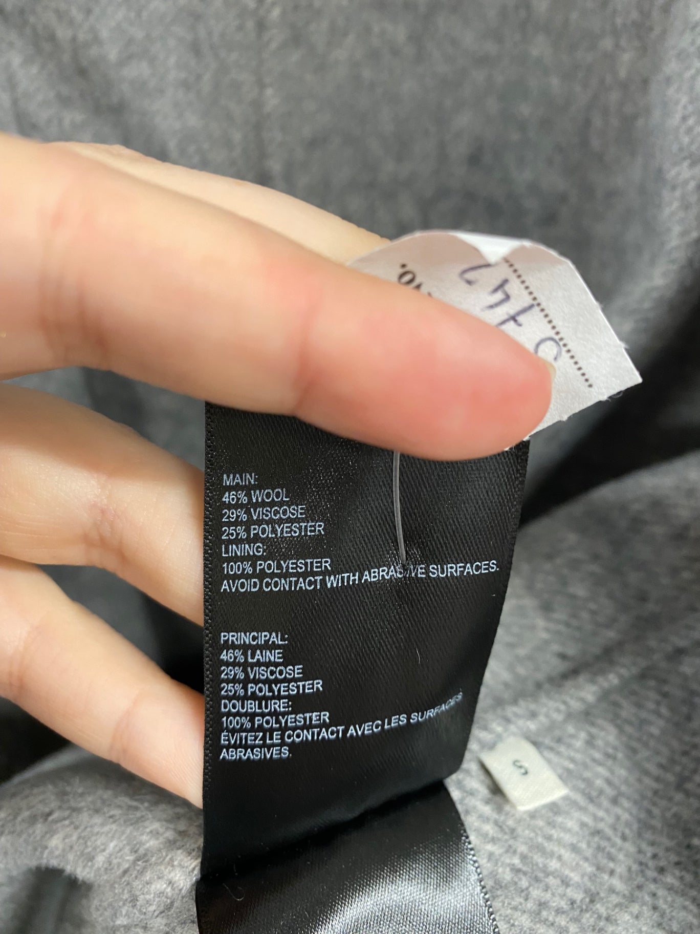 Fabulous Whistles Grey Wool Blend Belted Coat UK S CM061