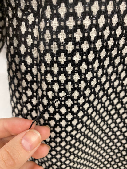 Fabulous Jigsaw Black & Cream Textured Coat UK S CM061