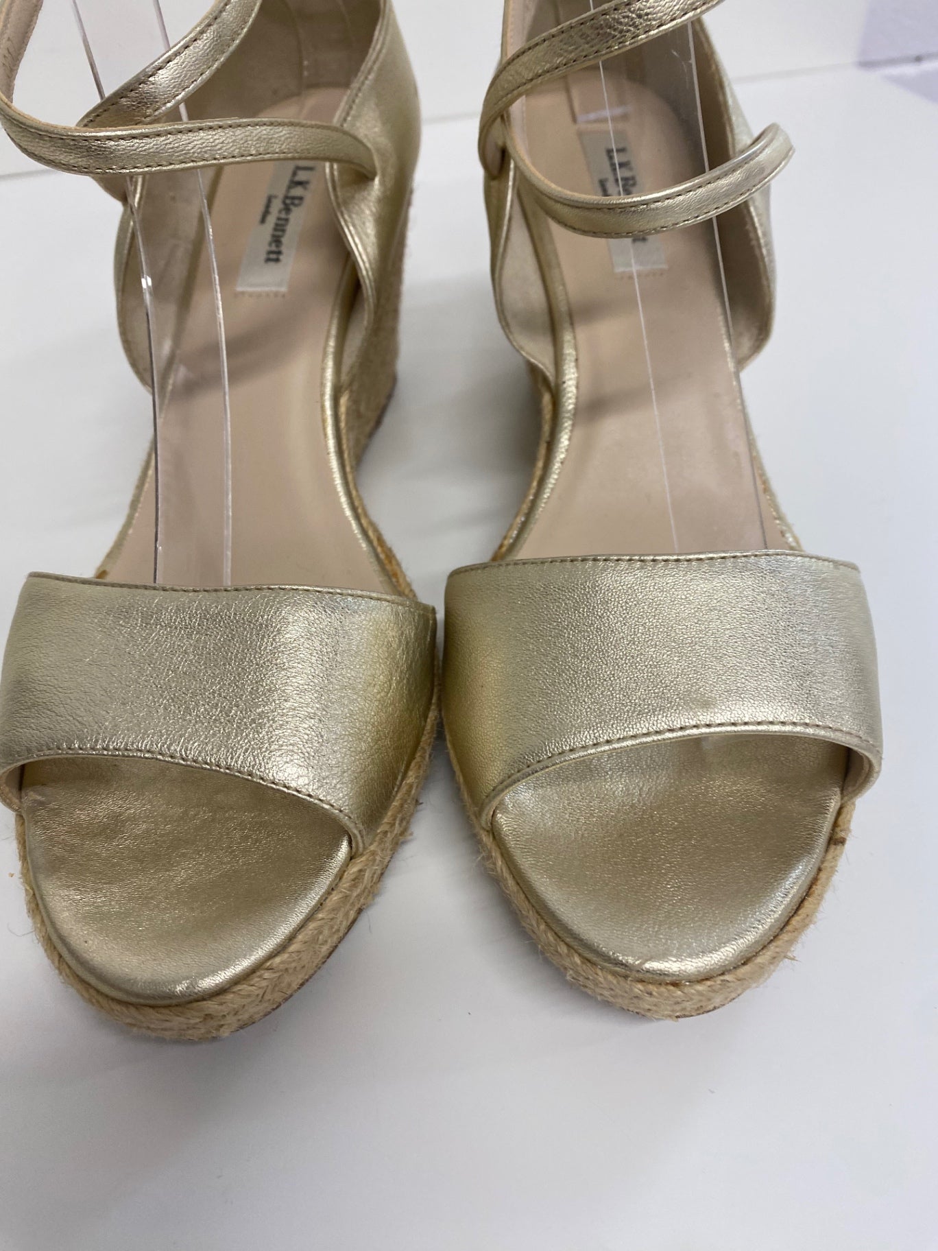 Fabulous Lk bennett Gold sandal espadrille Uk7 Gold ankle strap occasions CM061