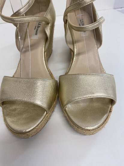 Fabulous Lk bennett Gold sandal espadrille Uk7 Gold ankle strap occasions CM061