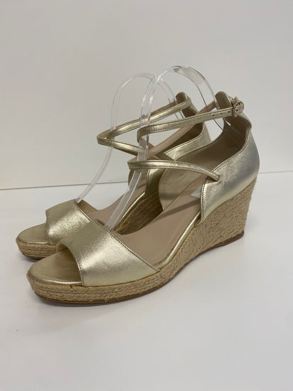 Fabulous Lk bennett Gold sandal espadrille Uk7 Gold ankle strap occasions CM061