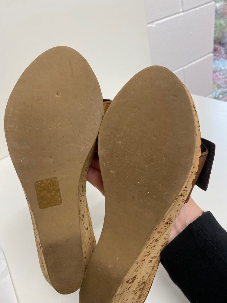 Fabulous Russell & Bromley mule Sandals Uk7 Brown With Buckle CM061