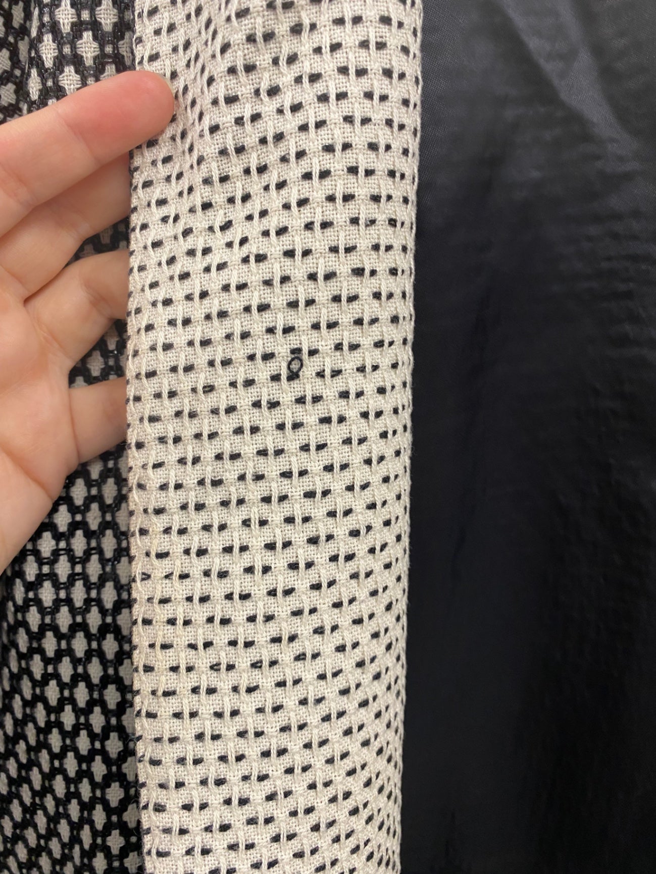 Fabulous Jigsaw Black & Cream Textured Coat UK S CM061