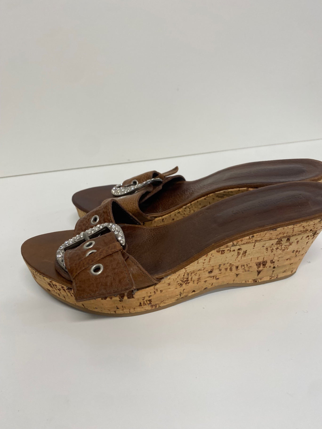 Fabulous Russell & Bromley mule Sandals Uk7 Brown With Buckle CM061
