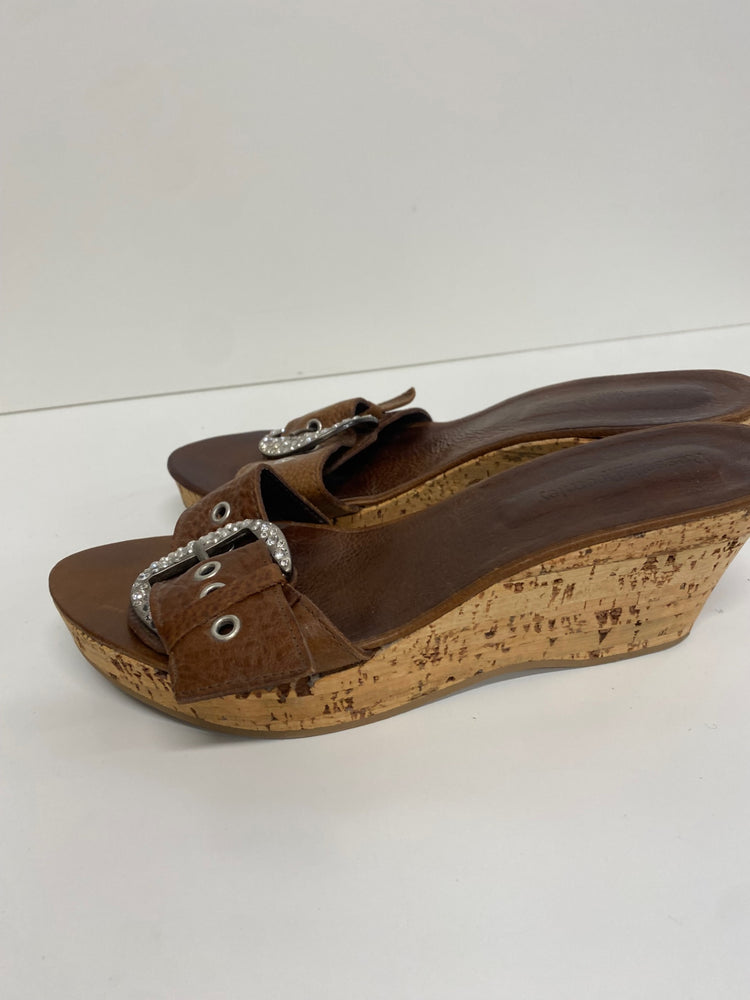 Fabulous Russell & Bromley mule Sandals Uk7 Brown With Buckle CM061