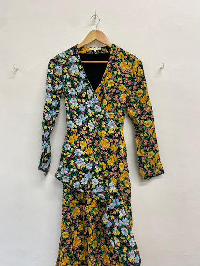 Fabulous Maje Dress UK S Multicolor floral summer asymmetrical FC001