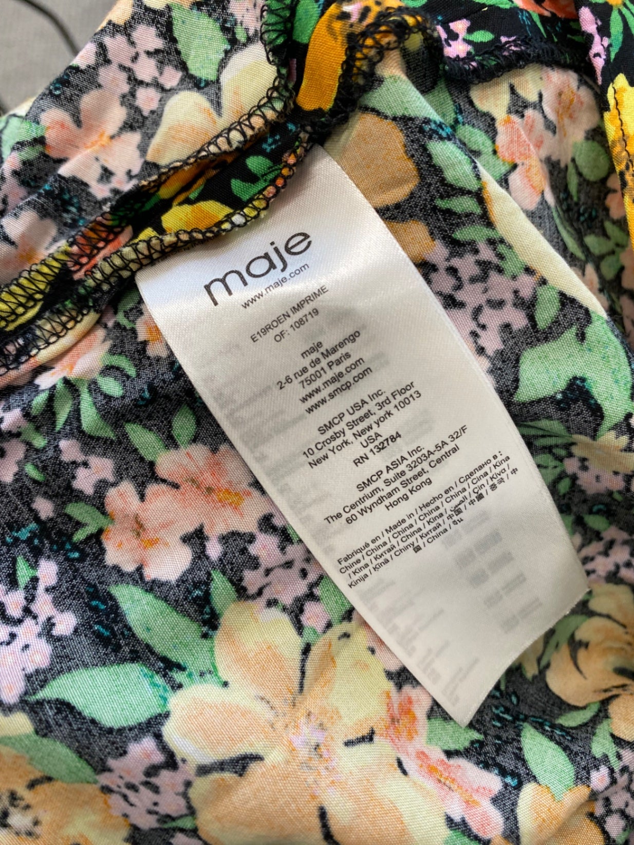 Fabulous Maje Dress UK S Multicolor floral summer asymmetrical FC001