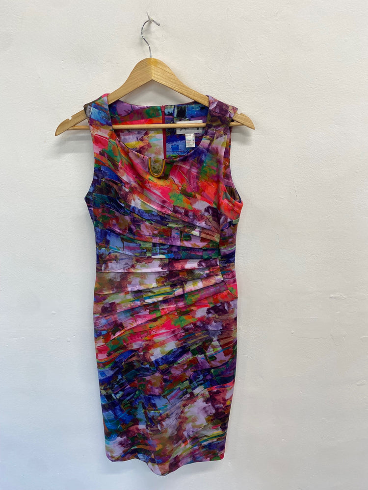 Fabulous Joseph Ribkoff Dress Uk 10 Multicolor ribbed summer KM004