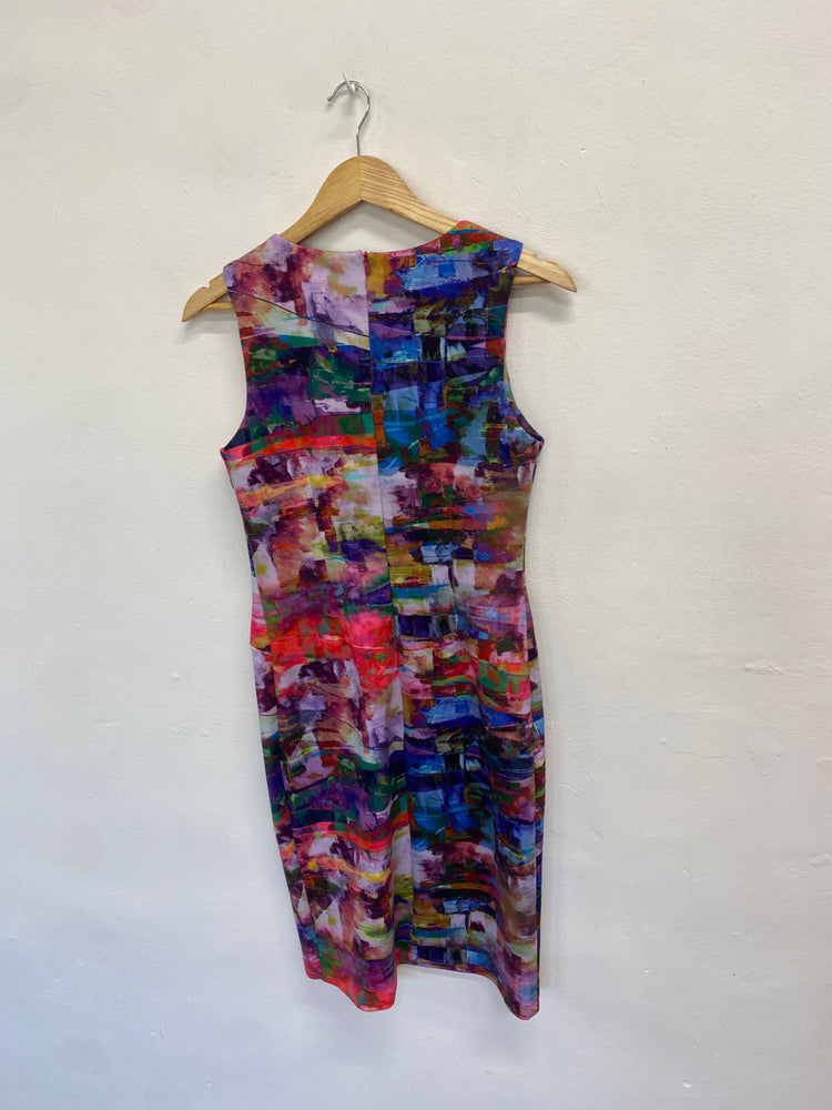 Fabulous Joseph Ribkoff Dress Uk 10 Multicolor ribbed summer KM004