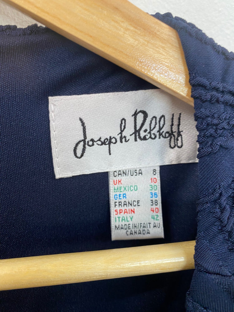 Fabulous Joseph Ribkoff Navy Textured Sheath Dress UK10 KM004