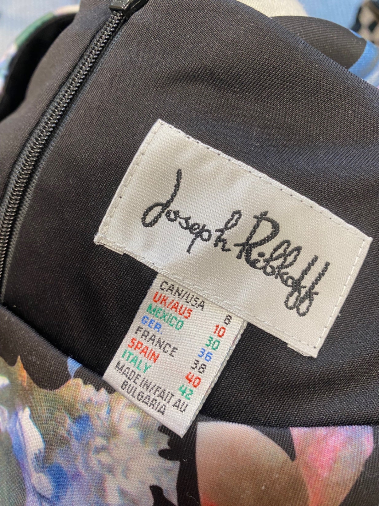 Fabulous Joseph Ribkoff Dress UK 10 Multicolor floral lace wedding KM004