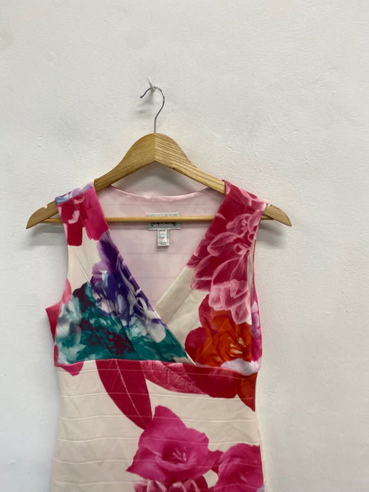 Fabulous Joseph Ribkoff Dress Uk 10 Multicolor floral wedding guest KM004